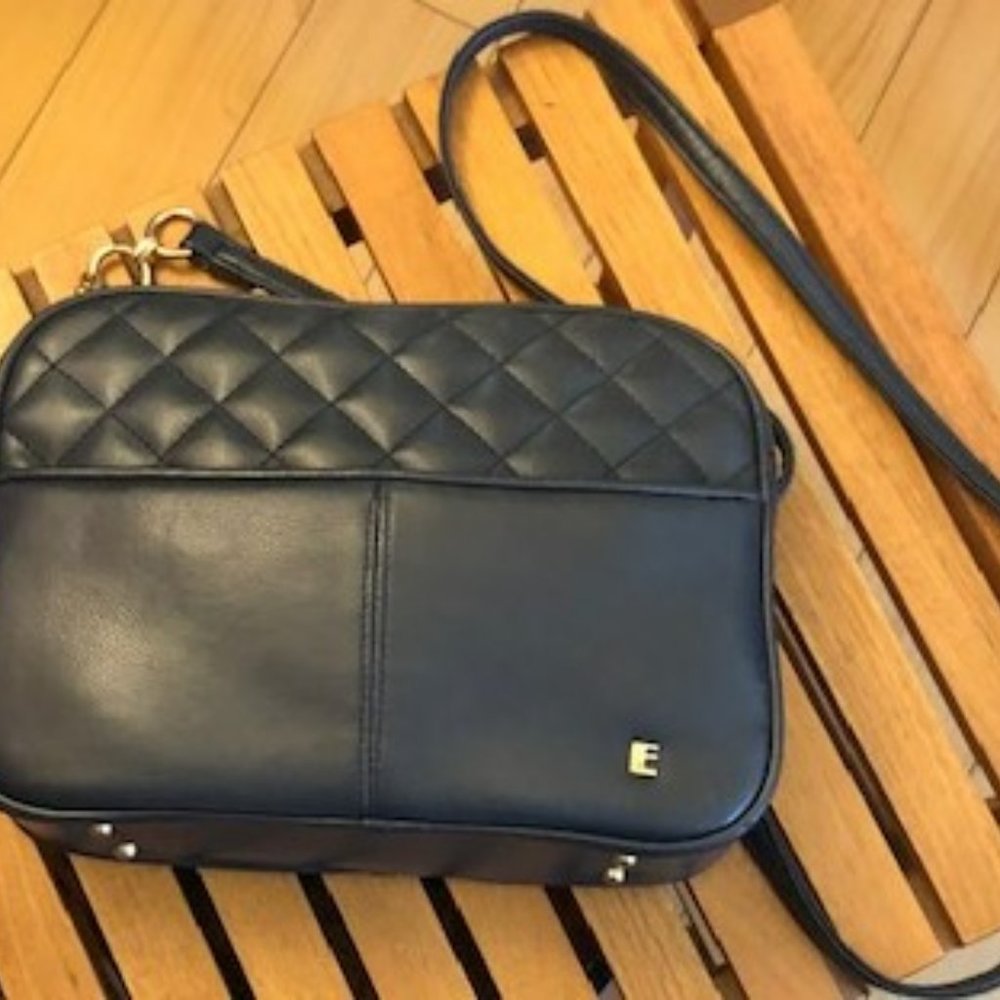 Lesley Fay Brown Leather Quilted Shoulder Ba
